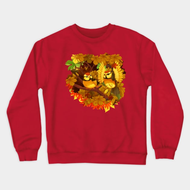 Full bloom | Autumn birds Crewneck Sweatshirt by hisameartwork